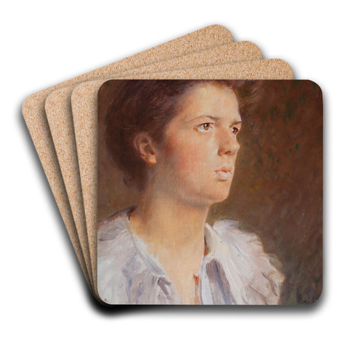 A Pensive Look by Franois Guiguet Art Drink Coaster set