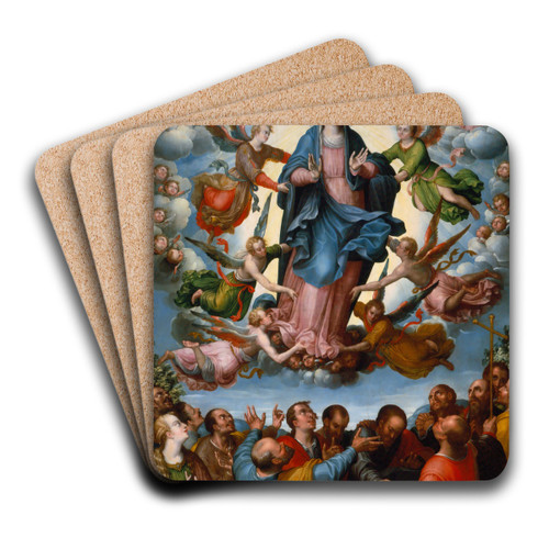 The Assumption Of The Virgin by Alonso Lpez De Herrera Art Drink Coaster set