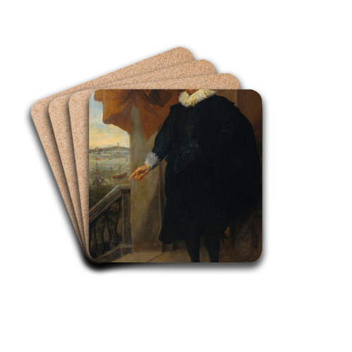 Portrait of a Nobleman, possibly Adriaan van der Borcht by Anthony van Dyck Drink Coasters - set of 4