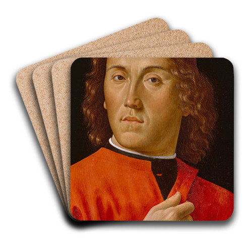 Young Man by Domenico Ghirlandaio Art Drink Coaster set