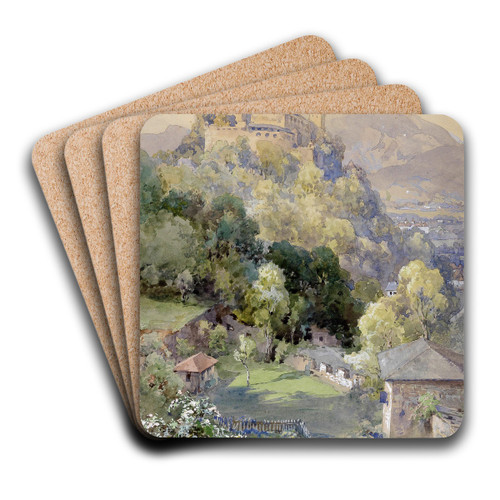 Blick auf die Festung Hohensalzburg by Edward Theodore Compton Art Drink Coaster set
