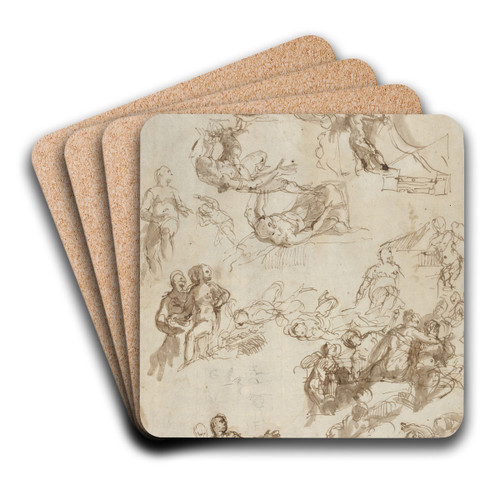 Studies for The Allegories of Love by Paolo Veronese Art Drink Coaster set Studies for The Allegories of Love by Paolo Veronese Art Drink Coaster set
