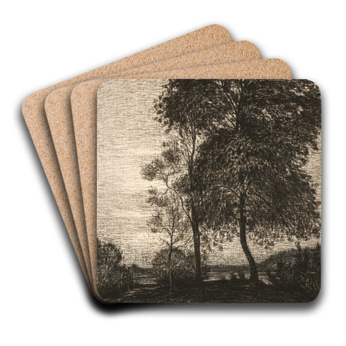 Landscape at Dusk with Trees by Karl Nordstrm Art Drink Coaster set