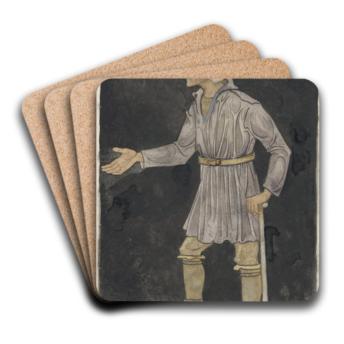 Ontwerp voor kostuum voor Atlas by Richard Nicolas Roland Holst Art Drink Coaster set Ontwerp voor kostuum voor Atlas by Richard Nicolas Roland Holst Art Drink Coaster set