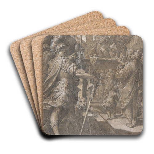Martyrdom of a Female Saint by Camillo Procaccini Art Drink Coaster set