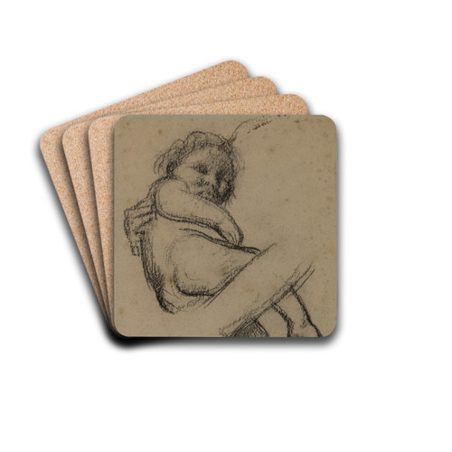 Etude d'enfant pour 'L'Enfance de sainte Genevive' by Pierre Puvis de Chavannes Drink Coasters - set of 4 Etude d'enfant pour 'L'Enfance de sainte Genevive' by Pierre Puvis de Chavannes Drink Coasters - set of 4