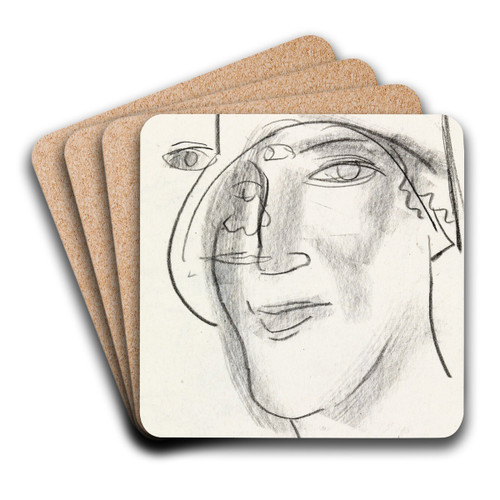 Vrouwen hoofd by Leo Gestel Art Drink Coaster set