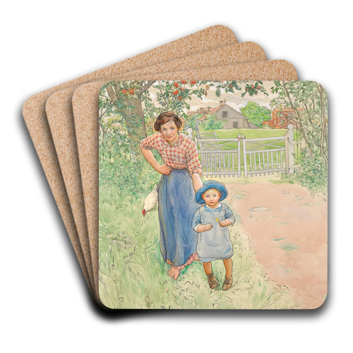 Say Hello tothe Gentleman! by Carl Larsson Art Drink Coaster set
