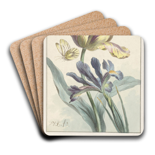 Tulp en iris by Willem van Leen Art Drink Coaster set Tulp en iris by Willem van Leen Art Drink Coaster set