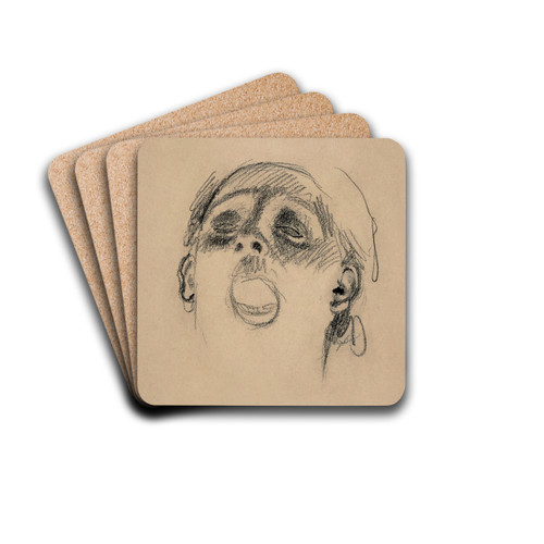 tude pour 'La chanteuse au gant (Caf-Concert)' by Edgar Degas Drink Coasters - set of 4