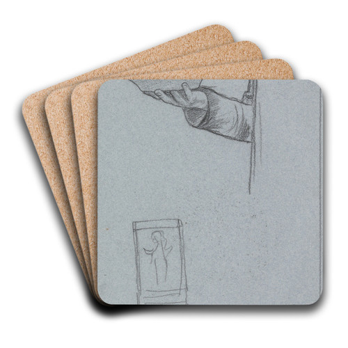 Studie van een hand met een schaaltje by Jan Veth Art Drink Coaster set