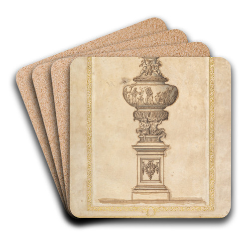 Study of an Urn; Study for the Frieze Decoration around the Urn by Edward Pierce the younger Art Drink Coaster set Study of an Urn; Study for the Frieze Decoration around the Urn by Edward Pierce the younger Art Drink Coaster set