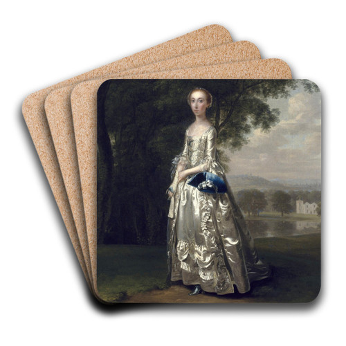 Portrait of a Lady in a Landscape by Arthur Devis Art Drink Coaster set