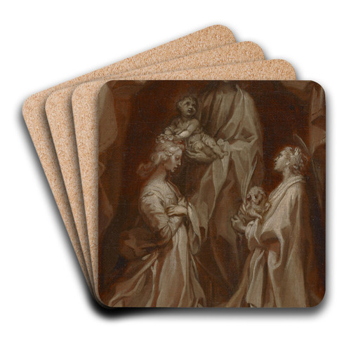 Study for the Virgin and Child with Saints Cecilia andAgnes by Francesco Vanni Art Drink Coaster set