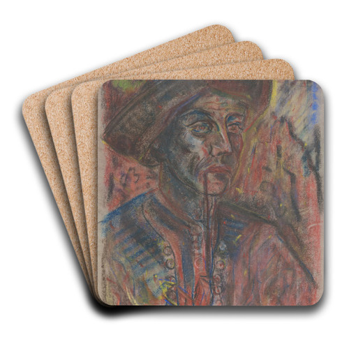 Farmer with a Pipe by Arnold Peter Weisz-Kubnan Art Drink Coaster set