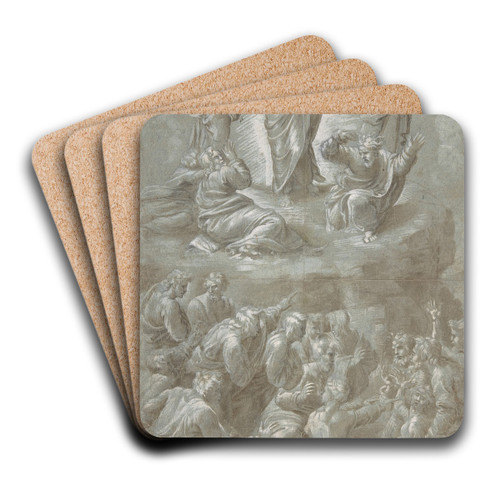 The Transfiguration, after Raphael by Biagio Pupini Art Drink Coaster set