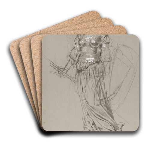Valkyrie (Costume Study for Bayreuth) by Hans Thoma Art Drink Coaster set
