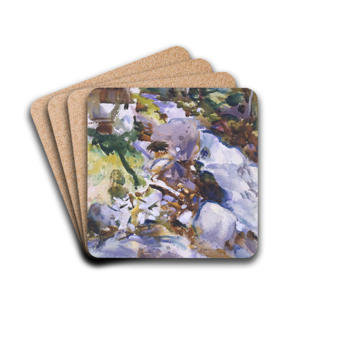 Rushing Brook by John Singer Sargent Drink Coasters - set of 4