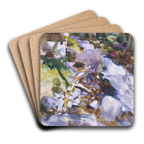 Rushing Brook by John Singer Sargent Art Drink Coaster set