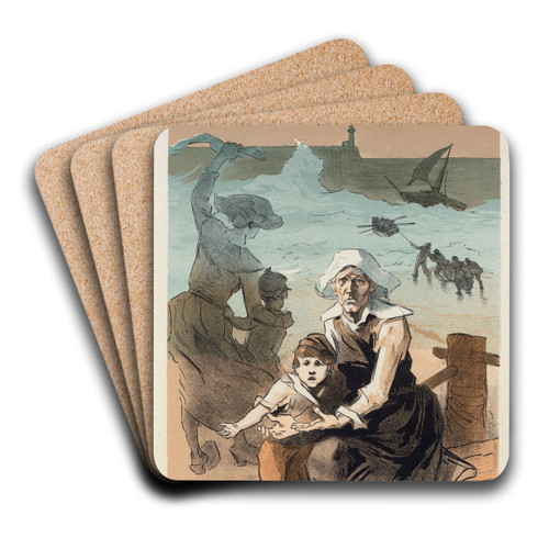 Fte de charit au bnfice de la 'Socit de Secours aux Familles des Marins naufrags' by Jules Chret Art Drink Coaster set Fte de charit au bnfice de la 'Socit de Secours aux Familles des Marins naufrags' by Jules Chret Art Drink Coaster set