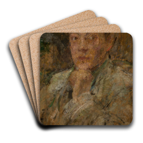 Portrait of Sculptor Stefan Zbigniewicz by Olga Boznanska Art Drink Coaster set