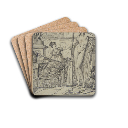 Design for an Allegorical Print by Louis Lafitte Drink Coasters - set of 4 Design for an Allegorical Print by Louis Lafitte Drink Coasters - set of 4