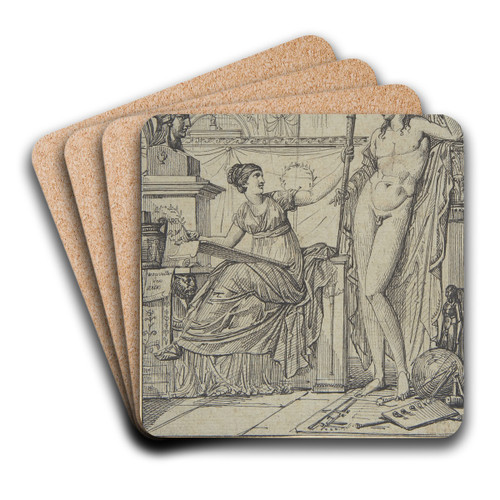 Design for an Allegorical Print by Louis Lafitte Art Drink Coaster set Design for an Allegorical Print by Louis Lafitte Art Drink Coaster set