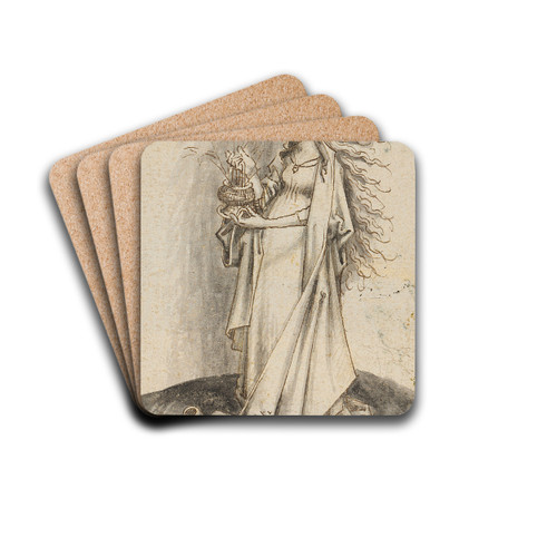 St. Dorothea by Workshop of Hans Holbein the elder Drink Coasters - set of 4