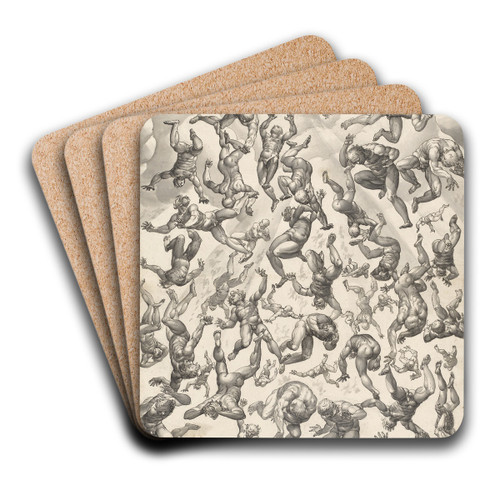Engelssturz by Hans Bock the Elder Art Drink Coaster set