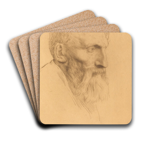 Auguste Rodin by Alphonse Legros Art Drink Coaster set