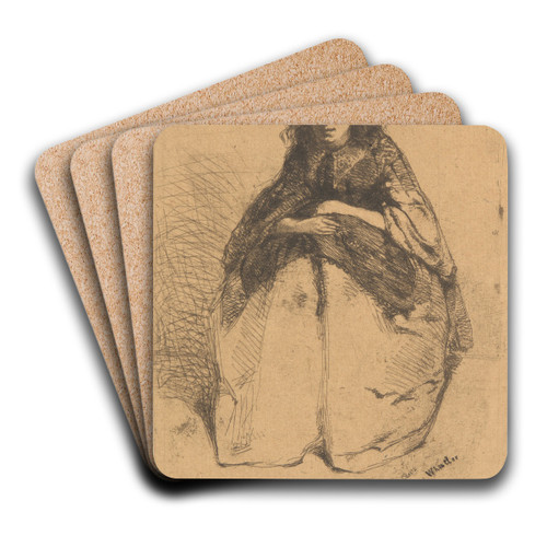 Fumette by James Abbott McNeill Whistler Art Drink Coaster set