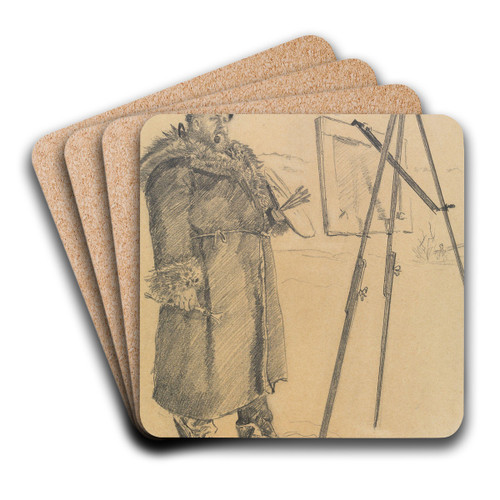 Frits Thaulow by Christian Krohg Art Drink Coaster set
