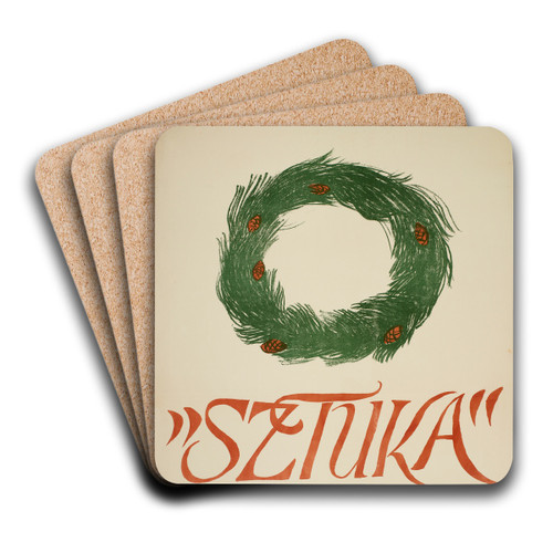 IX Wystawa Towarzystwa Artystw Polskich 'Sztuka' by Jan Stanislawski Art Drink Coaster set