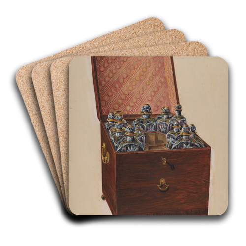 Wine Chest by Charles Bowman Art Drink Coaster set