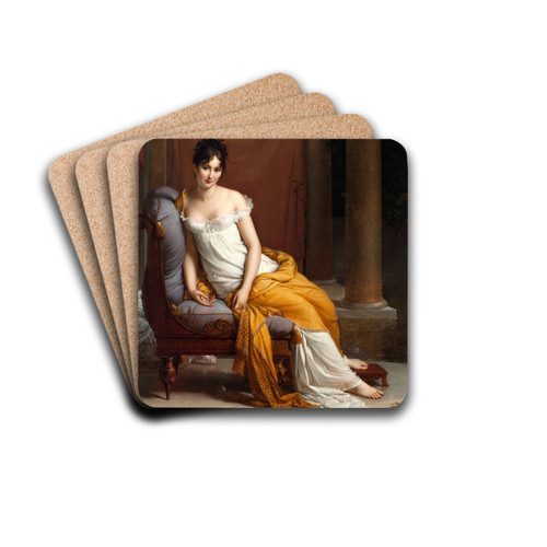 Portrait Of Juliette Rcamier, Ne Bernard by Franois Grard Drink Coasters - set of 4
