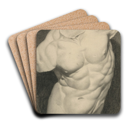 Torso casting study by Frantiek Klimkovi Art Drink Coaster set Torso casting study by Frantiek Klimkovi Art Drink Coaster set