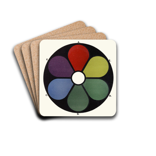 Darkened Shades of the Primaries and their Complementaries by James Ward Drink Coasters - set of 4
