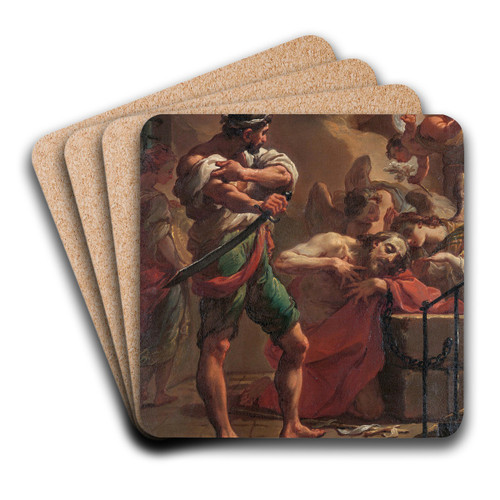 The Execution of Saint John the Baptist by Ubaldo Gandolfi Art Drink Coaster set