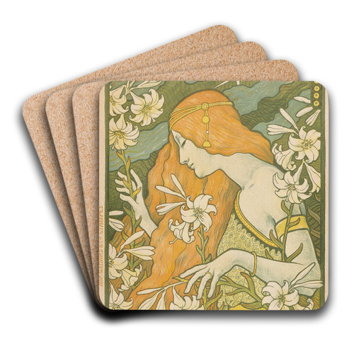 L'Ermitage by Paul Berthon Art Drink Coaster set