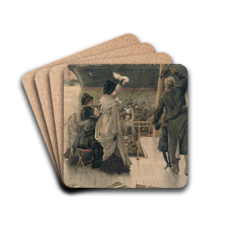 Goodbye, on the Mersey by James Tissot Drink Coasters - set of 4