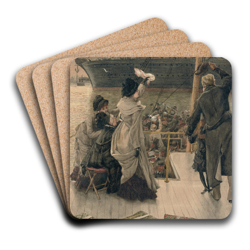 Goodbye, on the Mersey by James Tissot Art Drink Coaster set