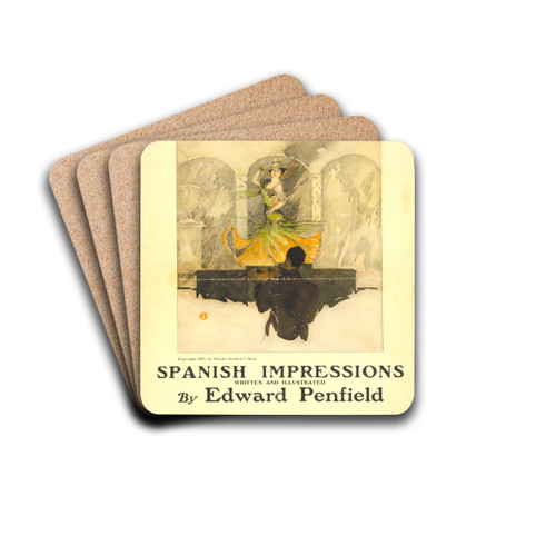 Scribner's for October by Edward Penfield Drink Coasters - set of 4 Scribner's for October by Edward Penfield Drink Coasters - set of 4