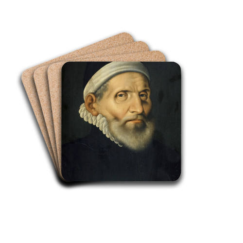 Portrait of the Professor of Medicine Wilhelm Aragosius from Toulouse by Hans Bock the Elder Drink Coasters - set of 4