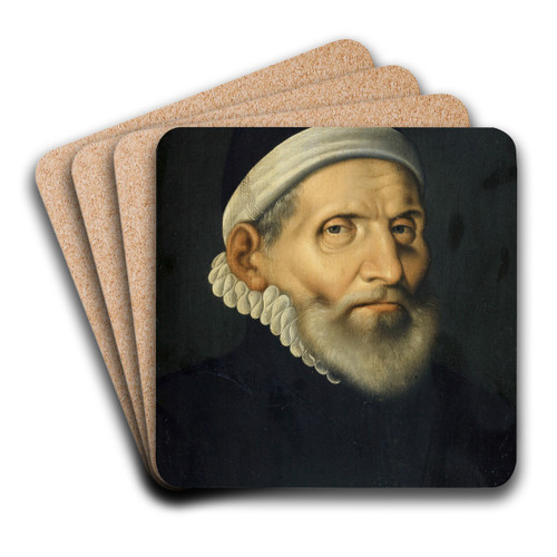 Portrait of the Professor of Medicine Wilhelm Aragosius from Toulouse by Hans Bock the Elder Art Drink Coaster set