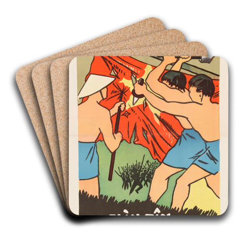 Viet Poster #5 by U.S. Information Agency Art Drink Coaster set