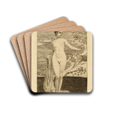 Ex libris Max Klinger by Max Klinger Drink Coasters - set of 4