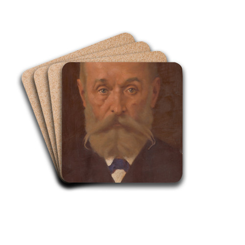 Portrait of Svetozr Hurban Vajansk by Milan Thomka Mitrovsk Drink Coasters - set of 4