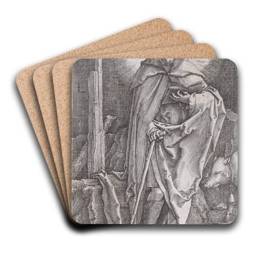 Saint Anthony by Lucas Van Leyden Art Drink Coaster set