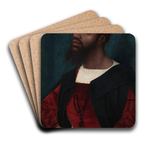 Portrait of an African Man by Jan Jansz Mostaert Art Drink Coaster set