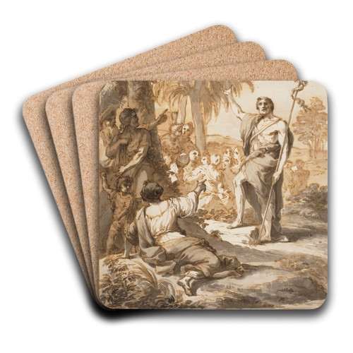 Saint John the Baptist preaching in the wilderness by Pietro Fancelli Art Drink Coaster set Saint John the Baptist preaching in the wilderness by Pietro Fancelli Art Drink Coaster set